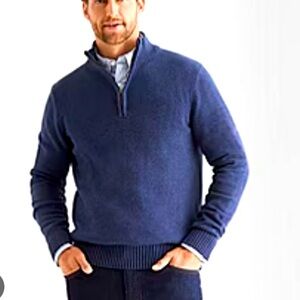 Sacoor Brothers Unisex Lambwool Mock Neckline Half Zipper Size XL